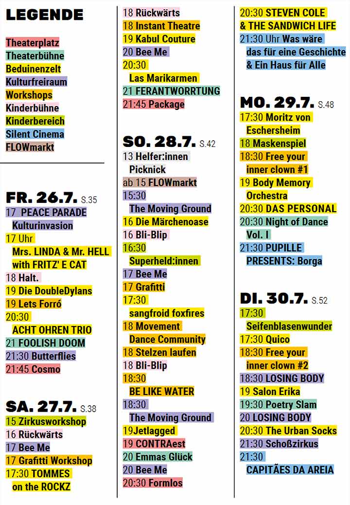 Sommerwerft 2024 Frankfurt Mainufer, Internationales Theaterfestival 