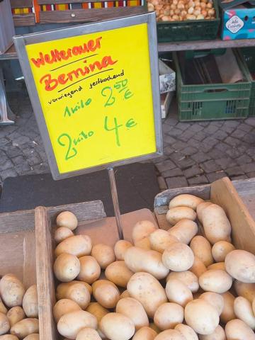 Kartoffel Stand Frankfurt Wochenmarkt Südbahnhof